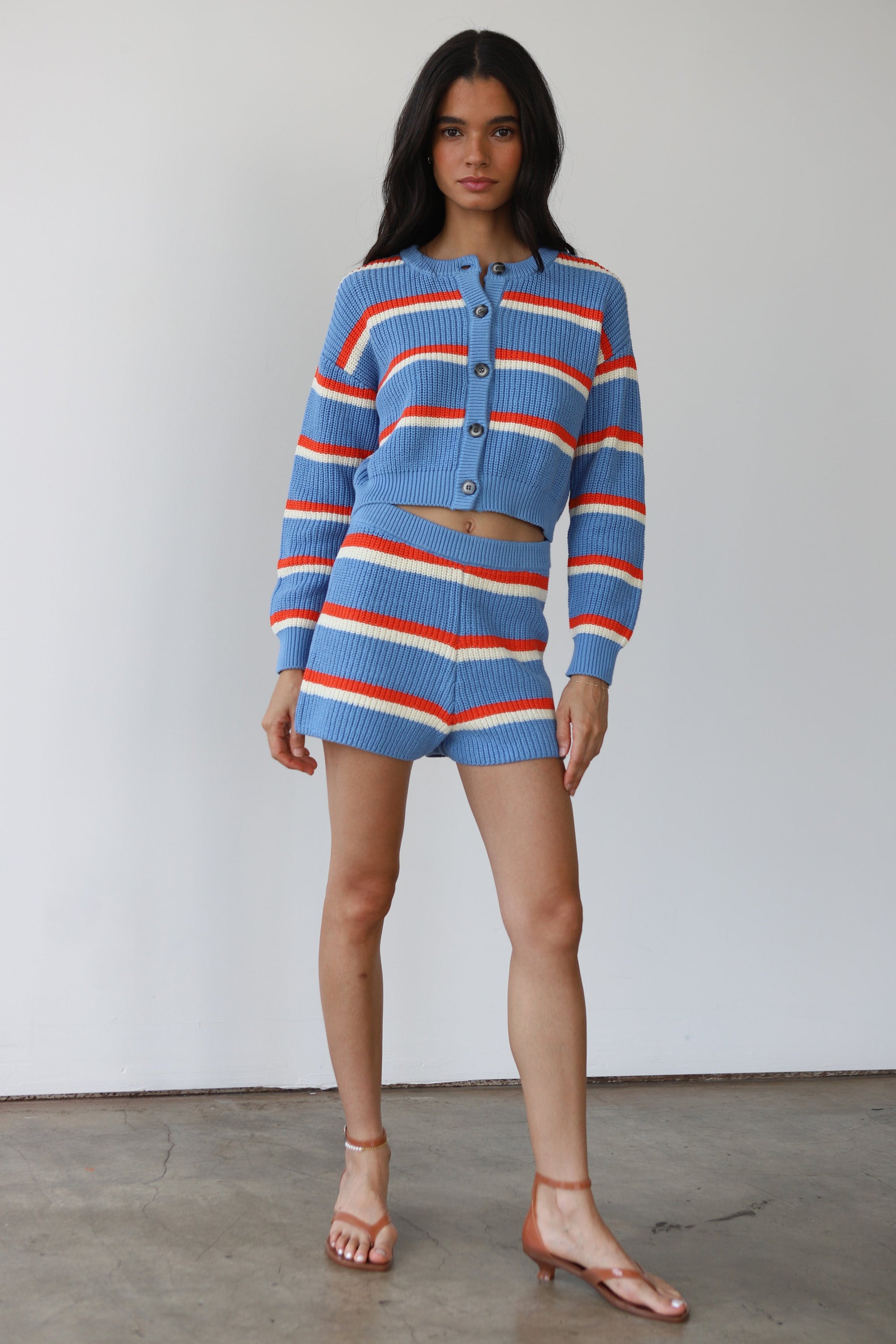 Callahan Knitwear - Fiona Short - Capri Blue Stripe -