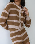 Callahan Knitwear - Fiona Cardigan - Ginger Root Stripe -