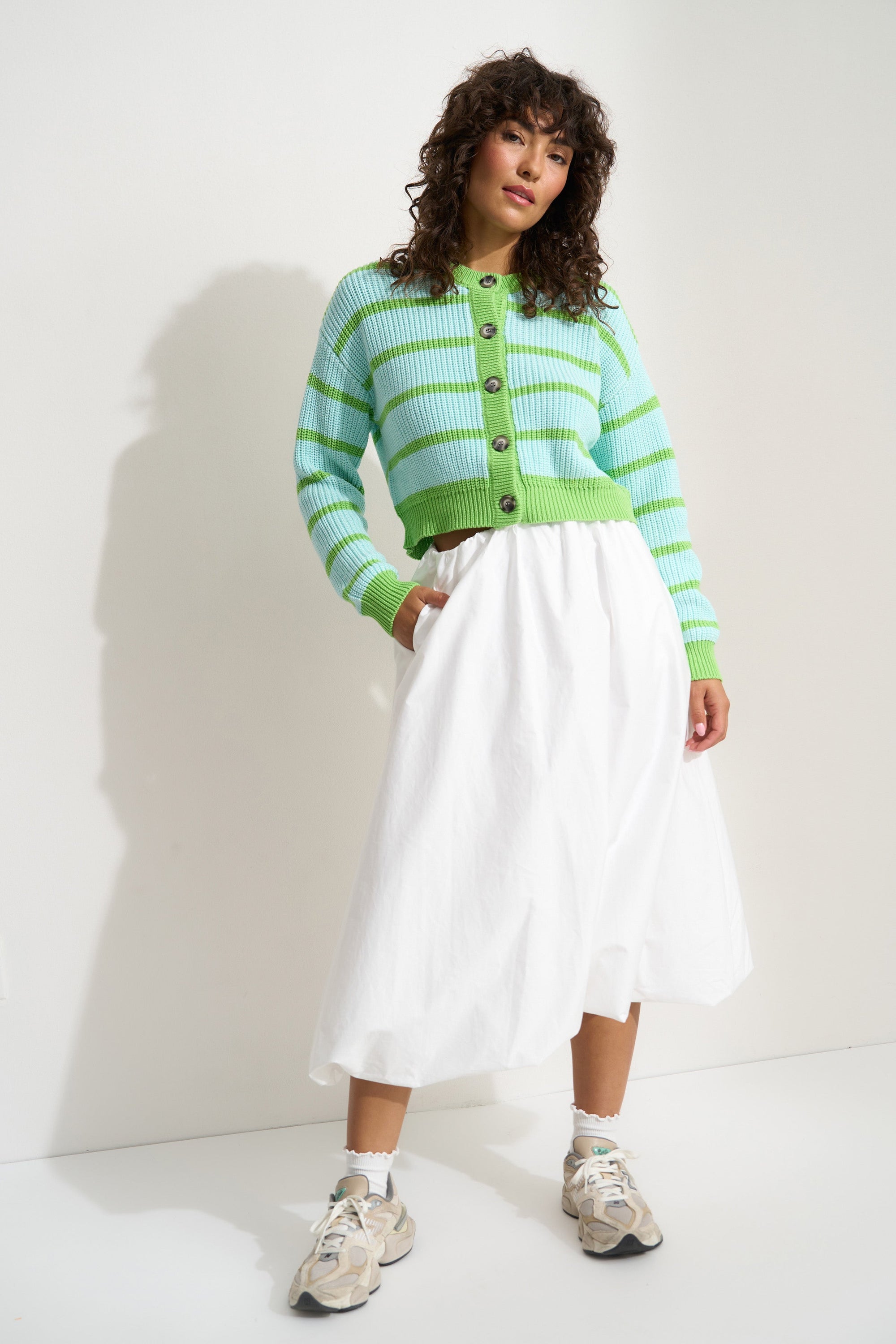 Callahan Knitwear - Fiona Cardigan - Kiwi & Seafoam -