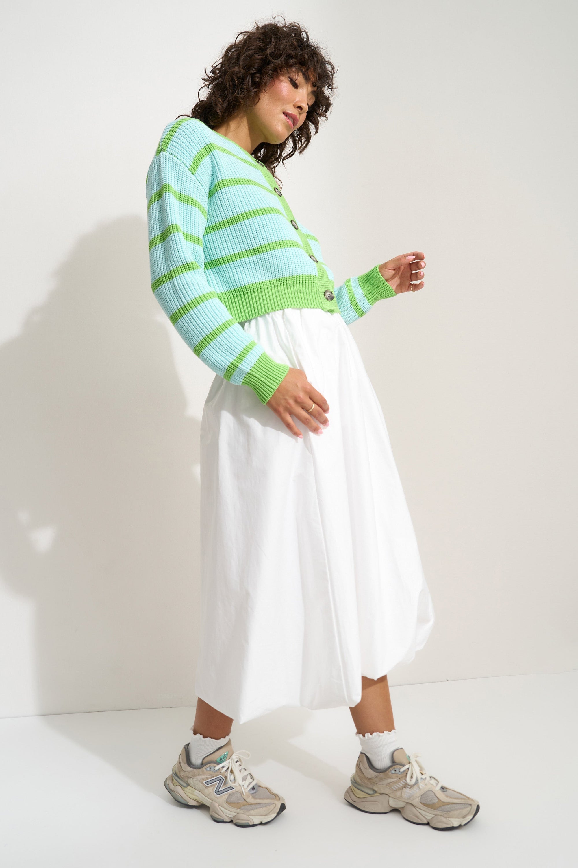 Callahan Knitwear - Fiona Cardigan - Kiwi & Seafoam -