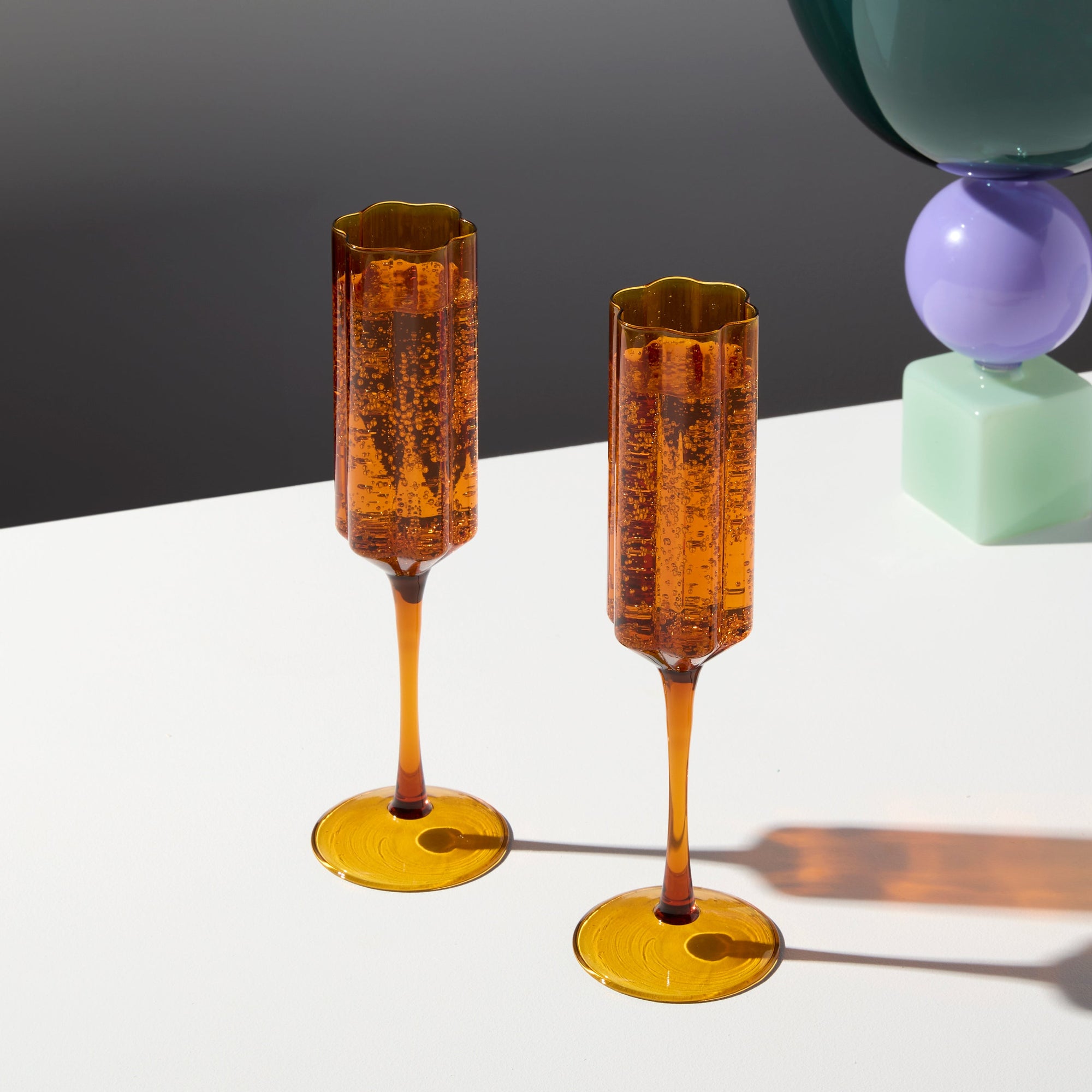 Fazeek - Wave Flutes - Amber, Set of 2 -