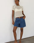 Francisca Crochet Tee - Creme