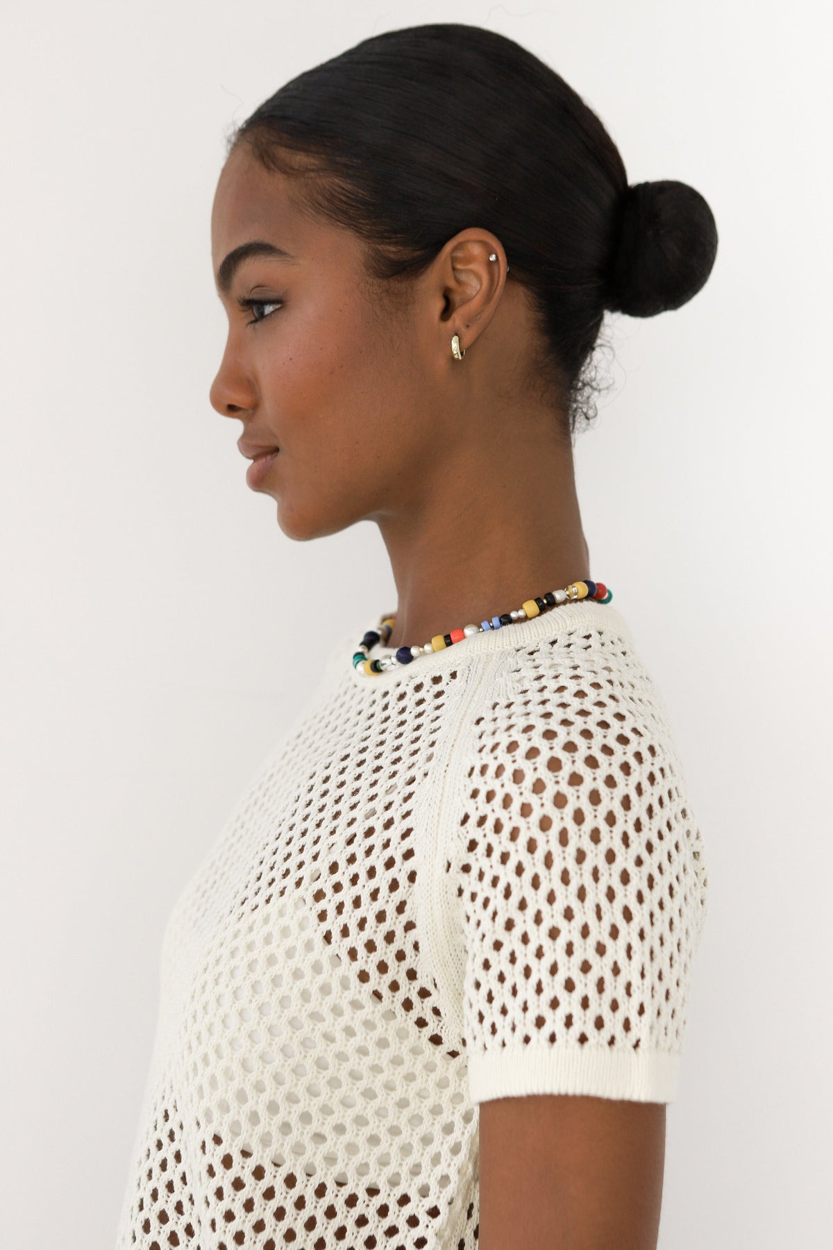 Francisca Crochet Tee - Creme