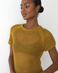Francisca Crochet Midi Dress - Bronze