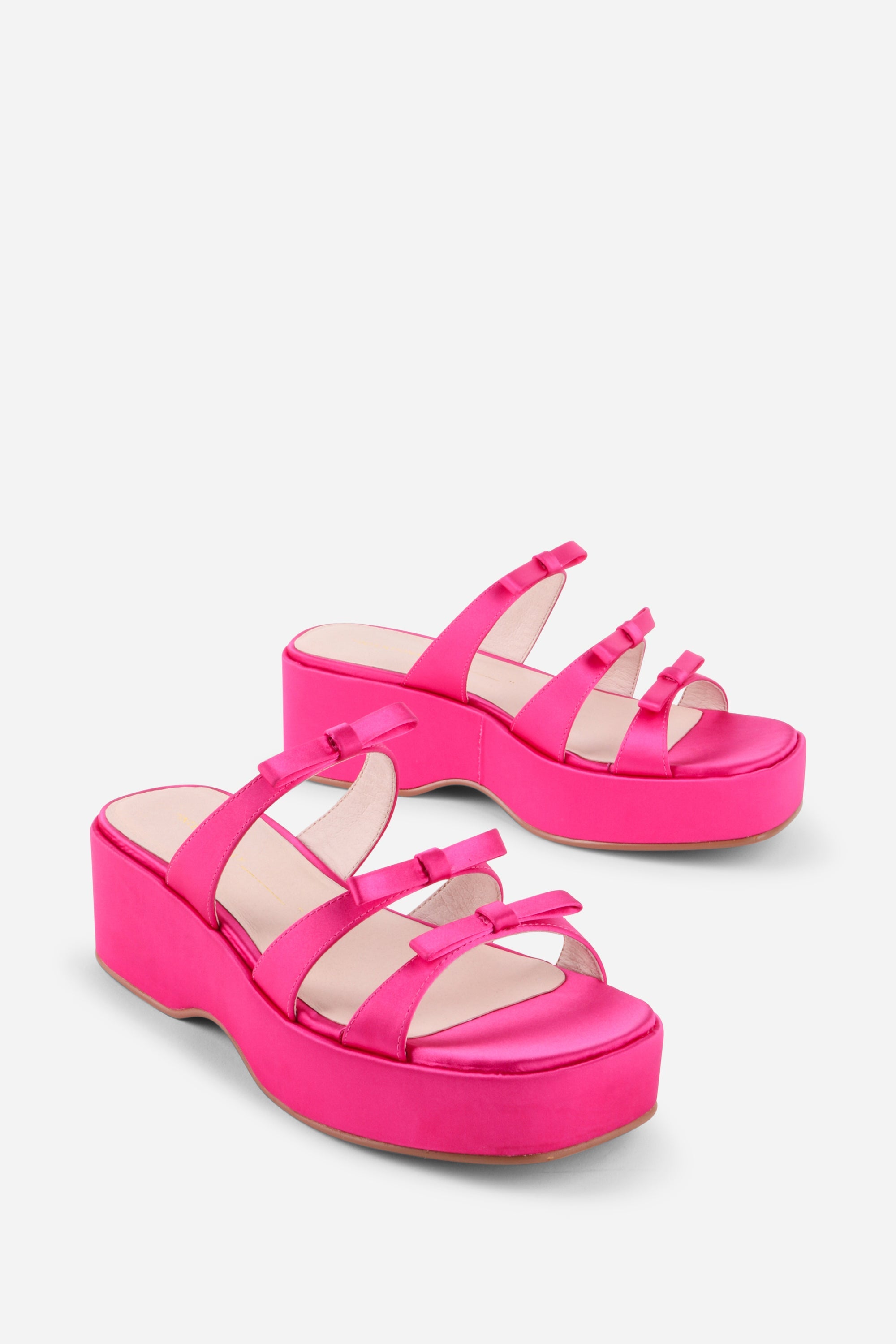 Intentionally Blank - Fuse Platform Bow Sandal - FUCHSIA SATIN