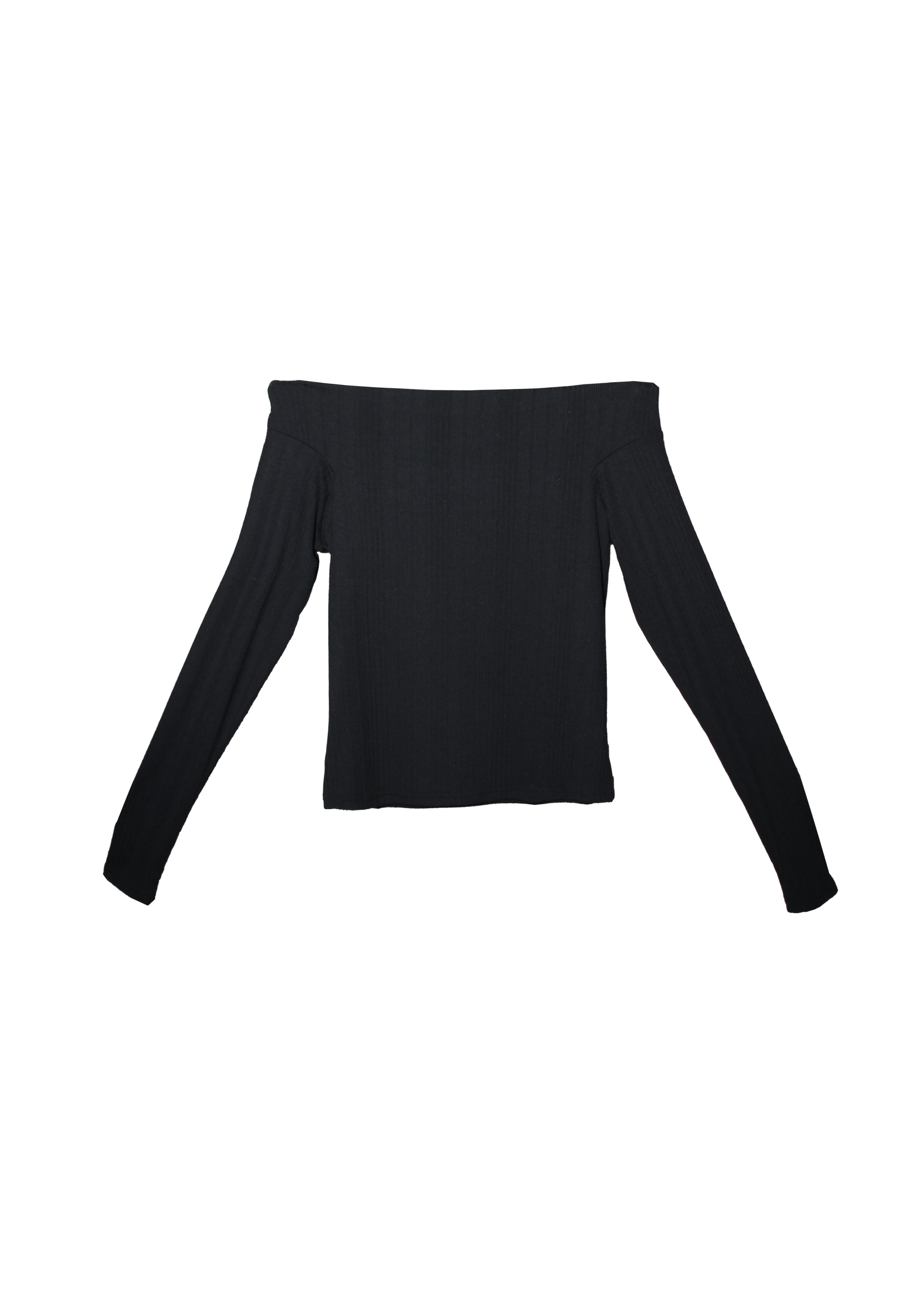 Find Me Now - Long Sleeve Open Shoulder Top - Black -