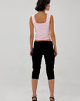 Find Me Now - Square Neck Ponte Tank Top - Strawberry Cream -