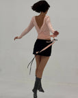 Find Me Now - Key Hole Skirt - Navy -