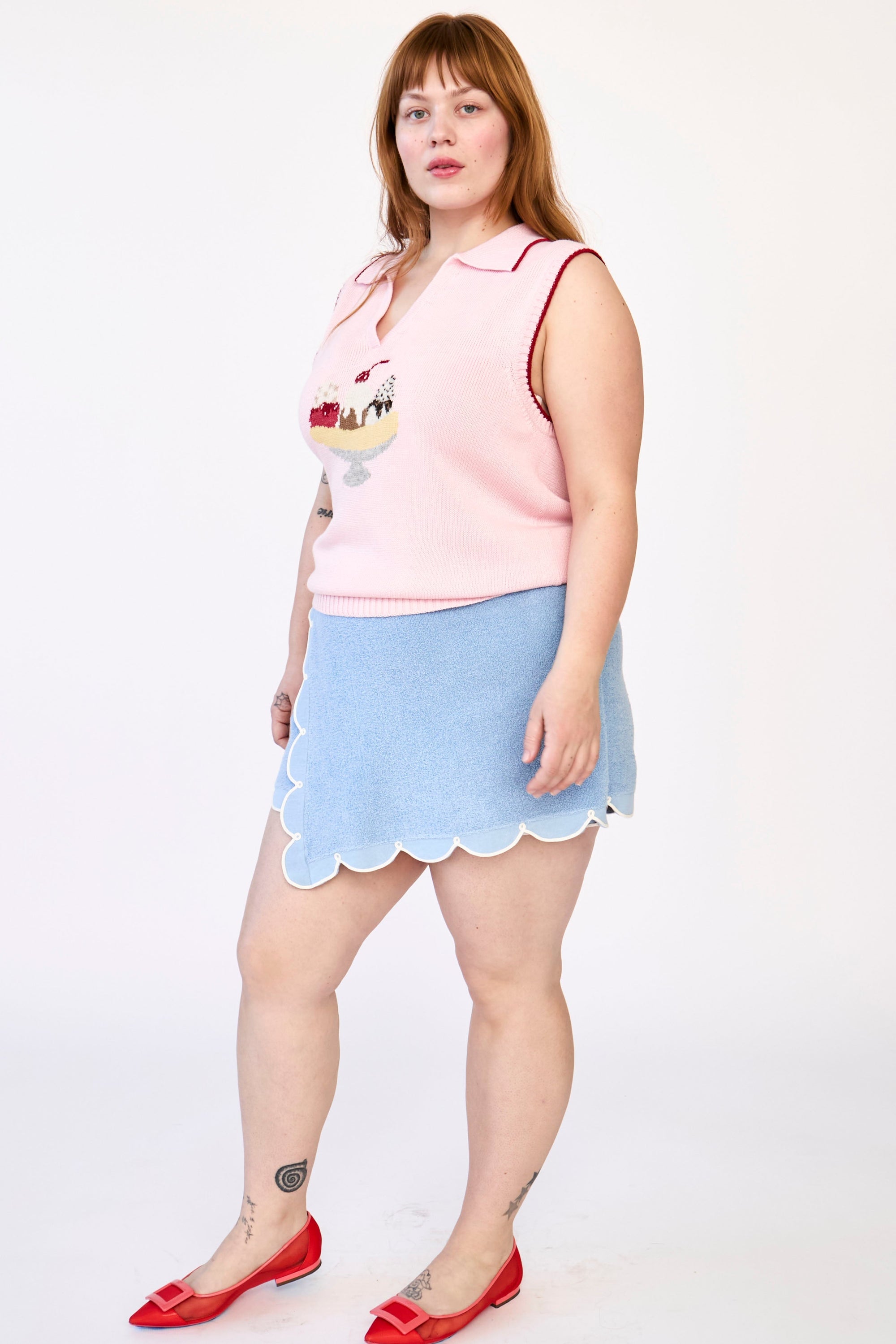 Rachel Antonoff - Split Sleeveless Polo -