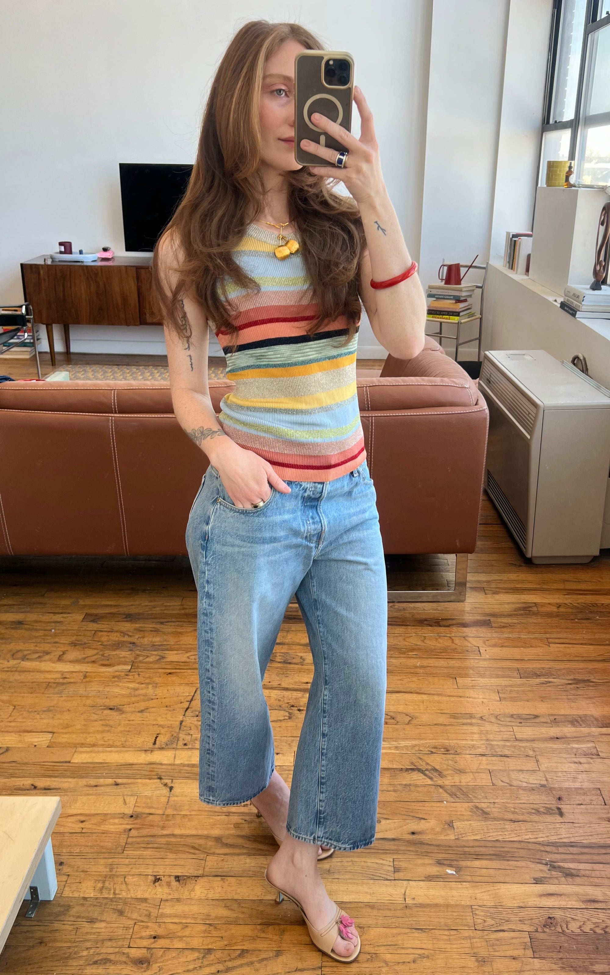 Nelle Atelier - The Austyn Petite Capri Straight Leg Jean - Sky -