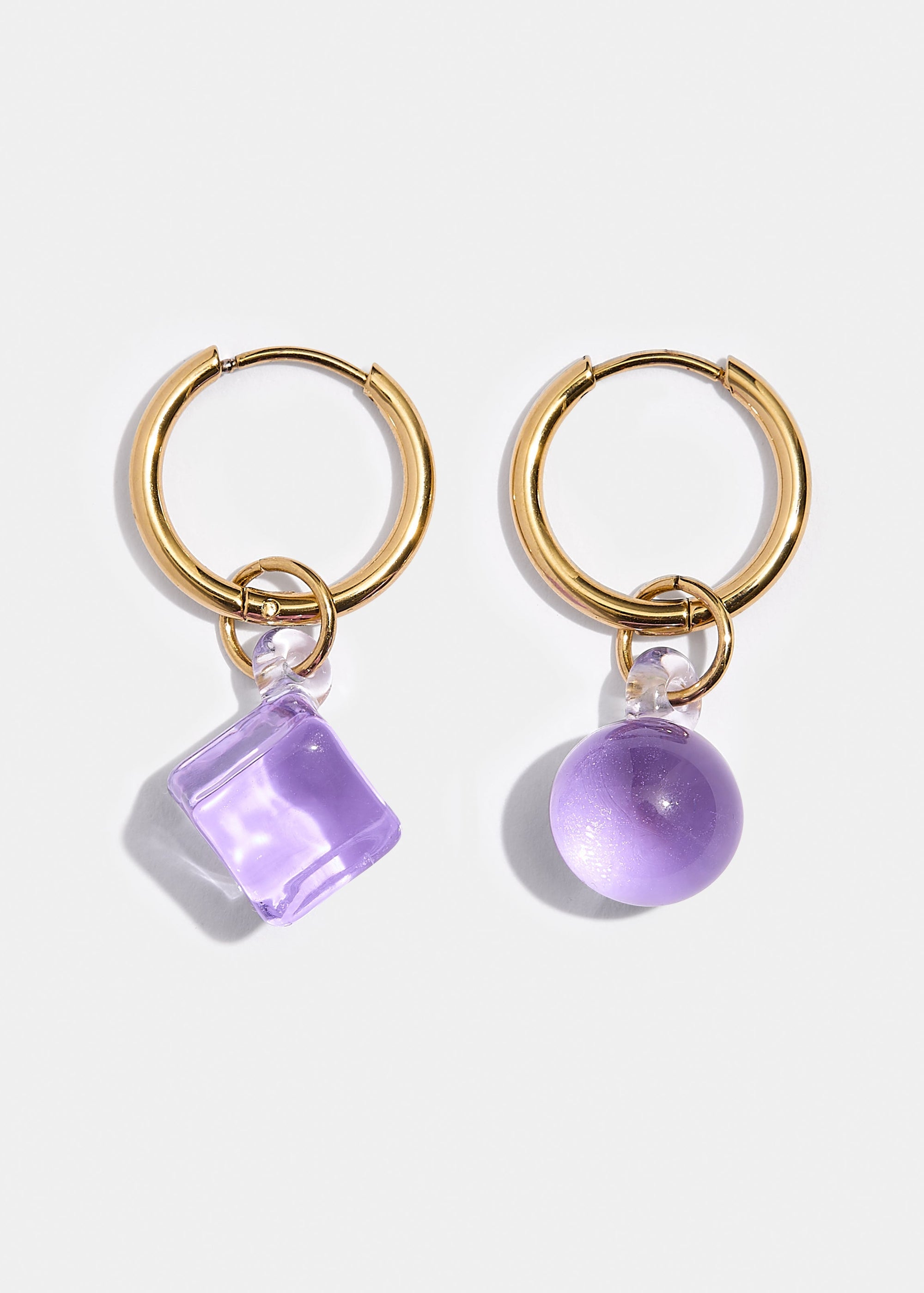 Fazeek - Lilac Geo Earrings - Gold -