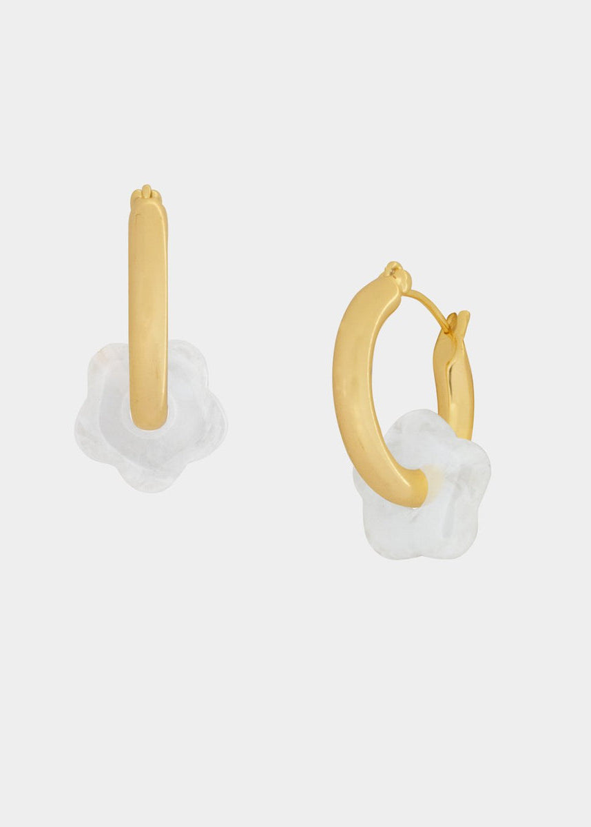Siizu - Giada Tiny Floral Hoop - Bethany White -