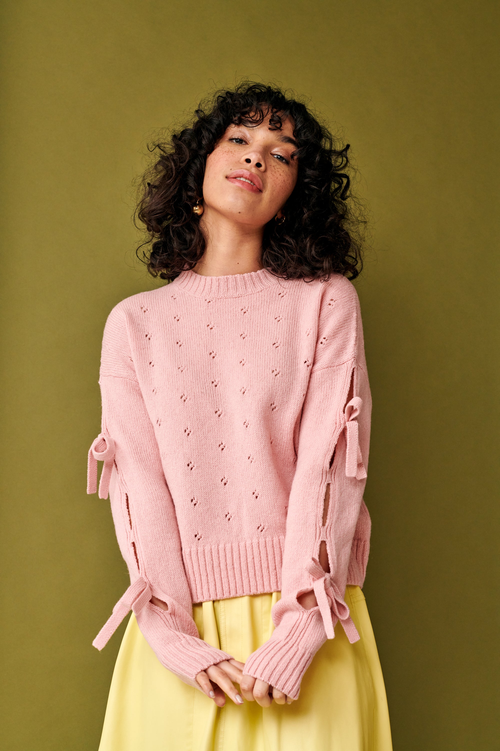 Gigi Knitwear - Bow Sweater - Pink -
