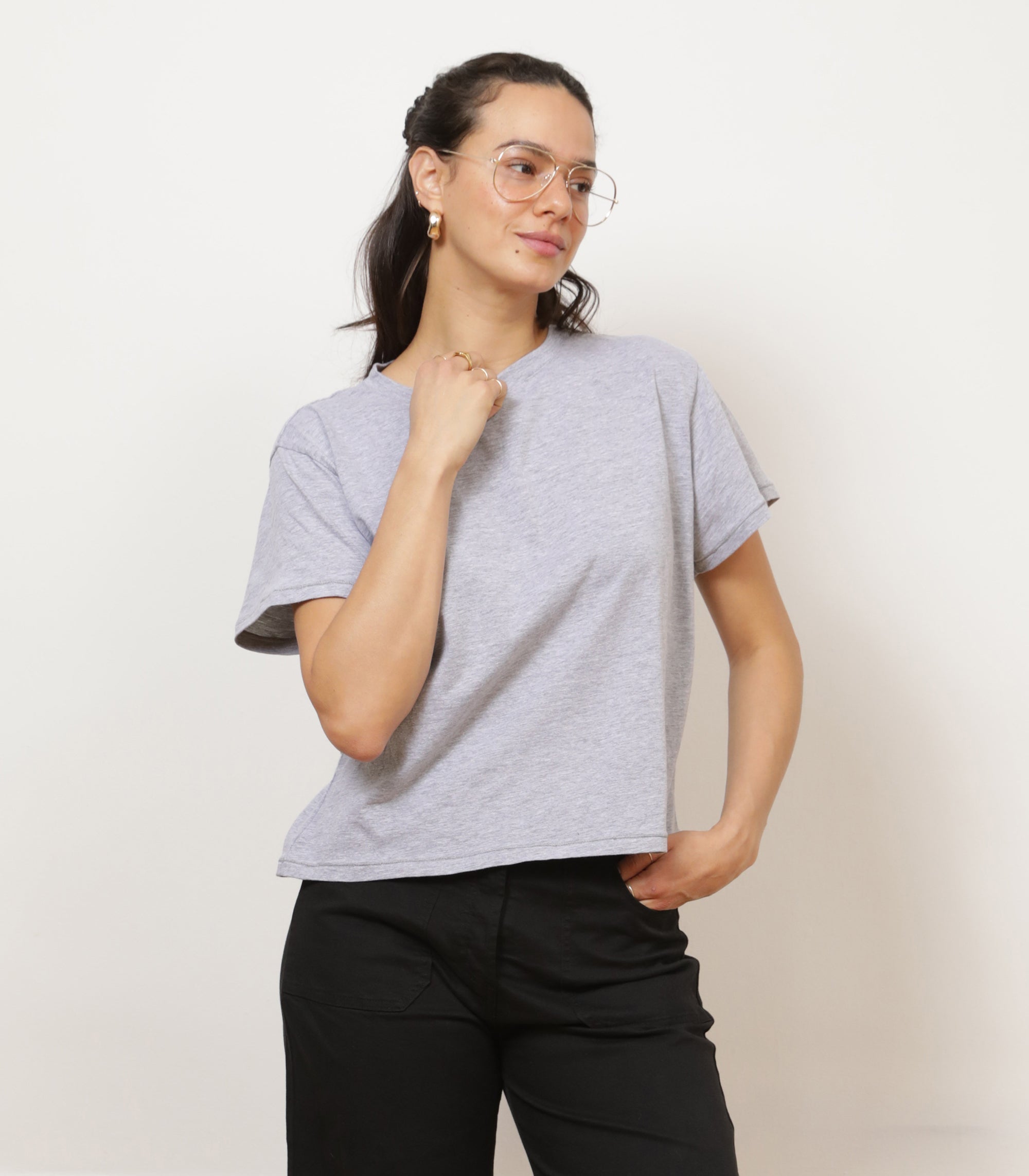 Loup - Bessette Soft Washed Tee - Heather Gray -