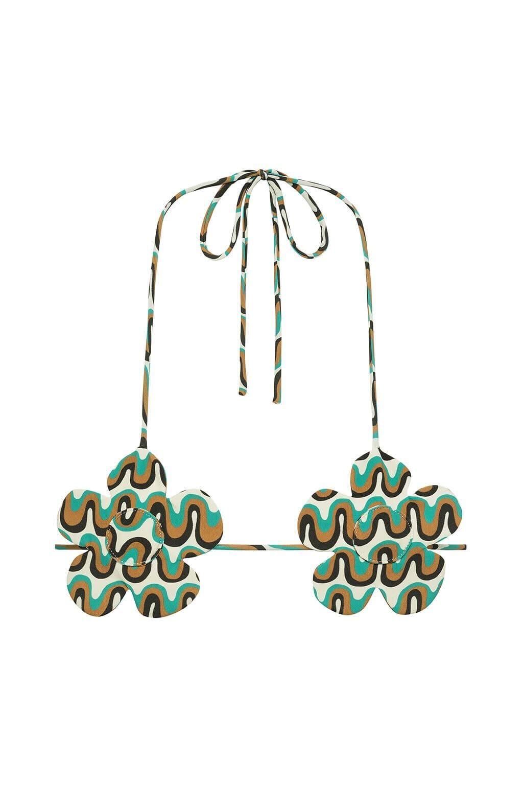 Montce - Groovy Binded Flower Bikini Top -