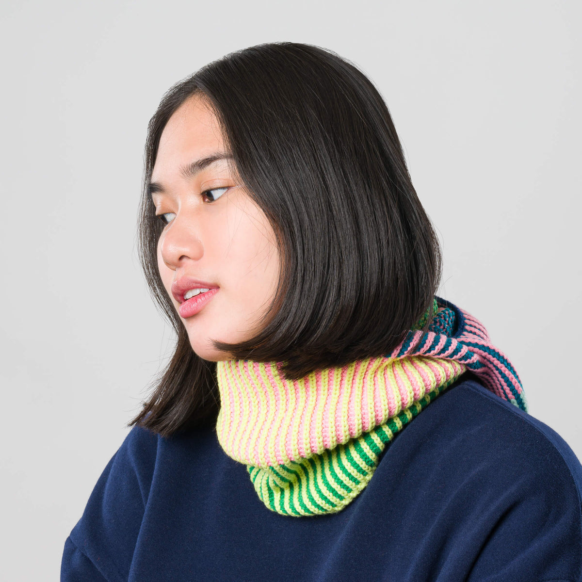 Verloop - Hi-Low Stripe Knit Balaclava -