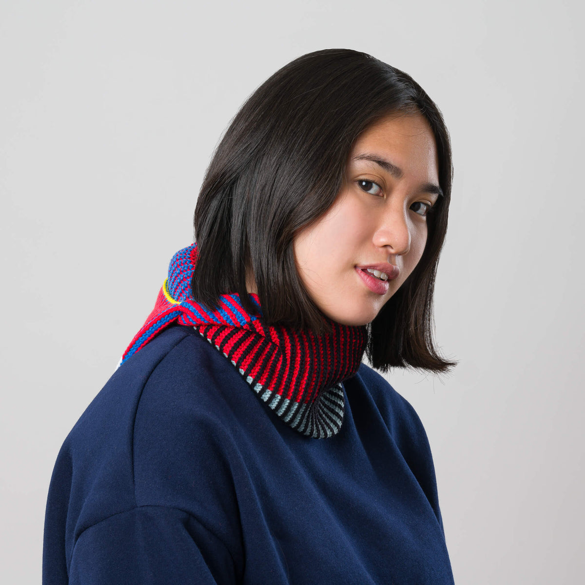 Verloop - Hi-Low Stripe Knit Balaclava -