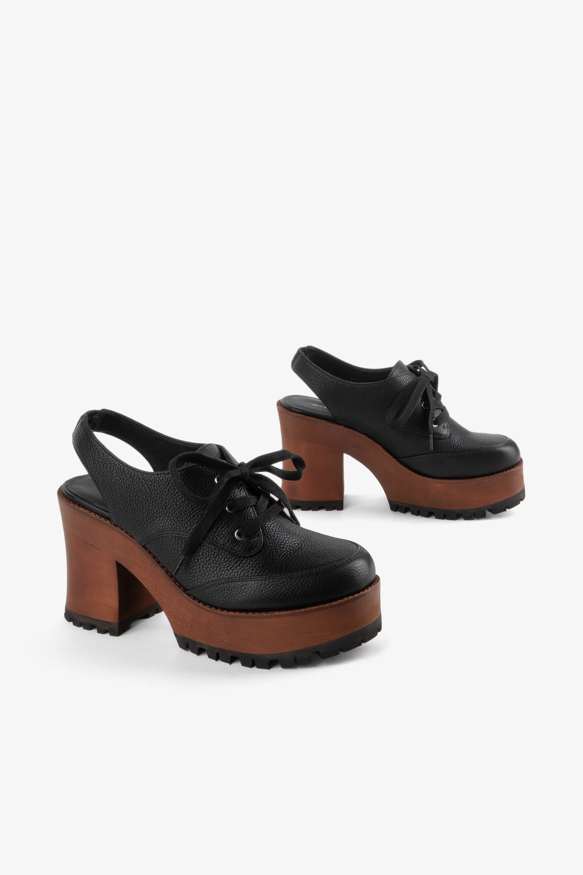 Intentionally Blank - Hobby Platform Clog - BLACK LEATHER
