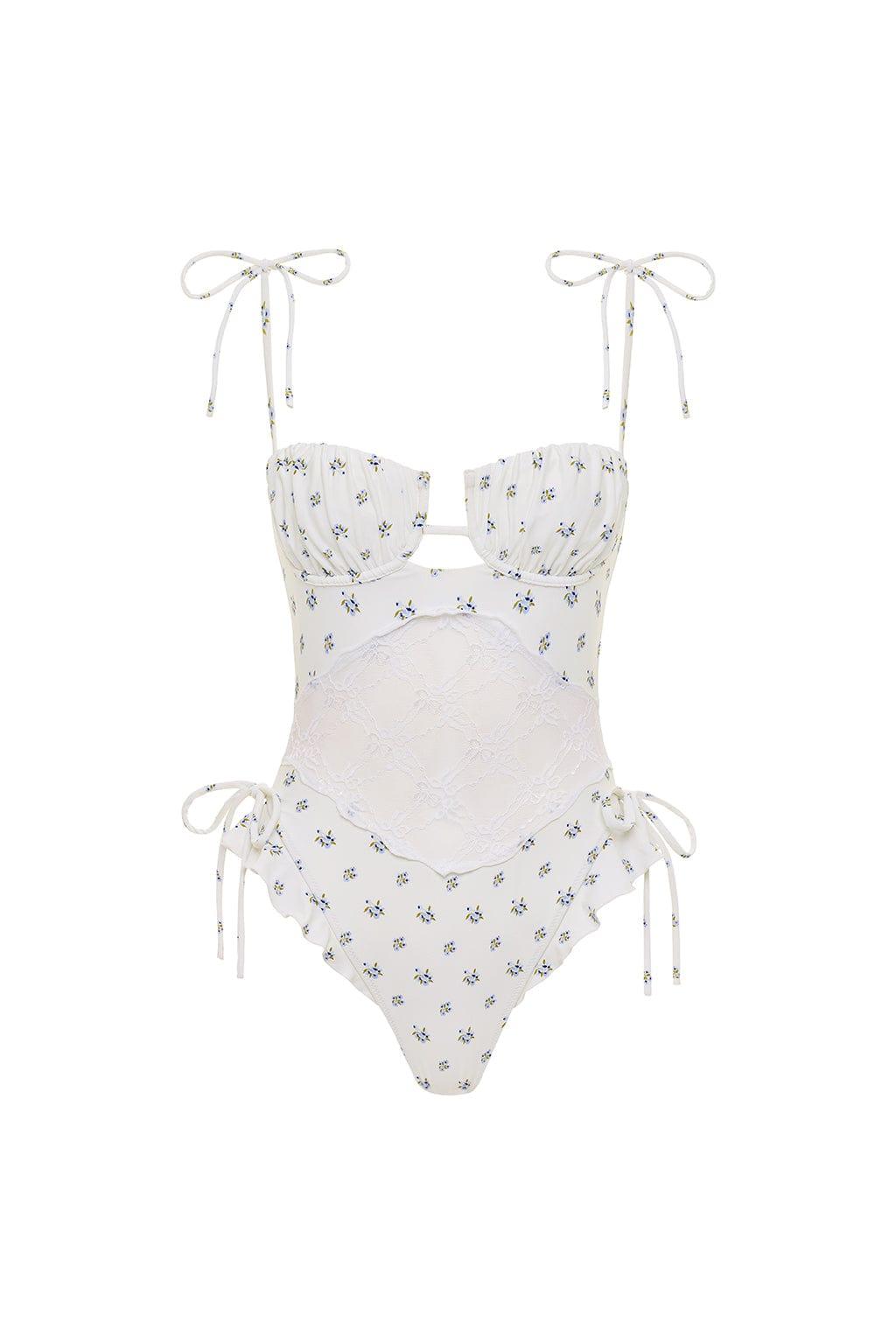 Montce - Heidi Floral Petal Variation One-Piece w/ Lace -