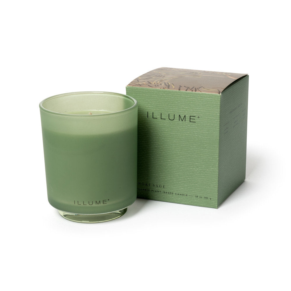 Hinoki Sage Boxed Glass Candle