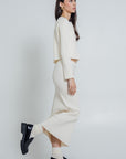 Wildflo Studio - Rib Knit Midi Skirt Ivory -