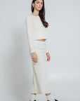 Wildflo Studio - Rib Knit Midi Skirt Ivory -