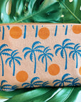 Julie Peach - Palm Sunset Block Printed Pouch -
