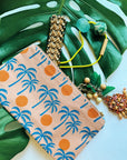 Julie Peach - Palm Sunset Block Printed Pouch -