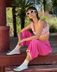 Toit Volant - Kira Knit Long Shorts - Fuchsia -