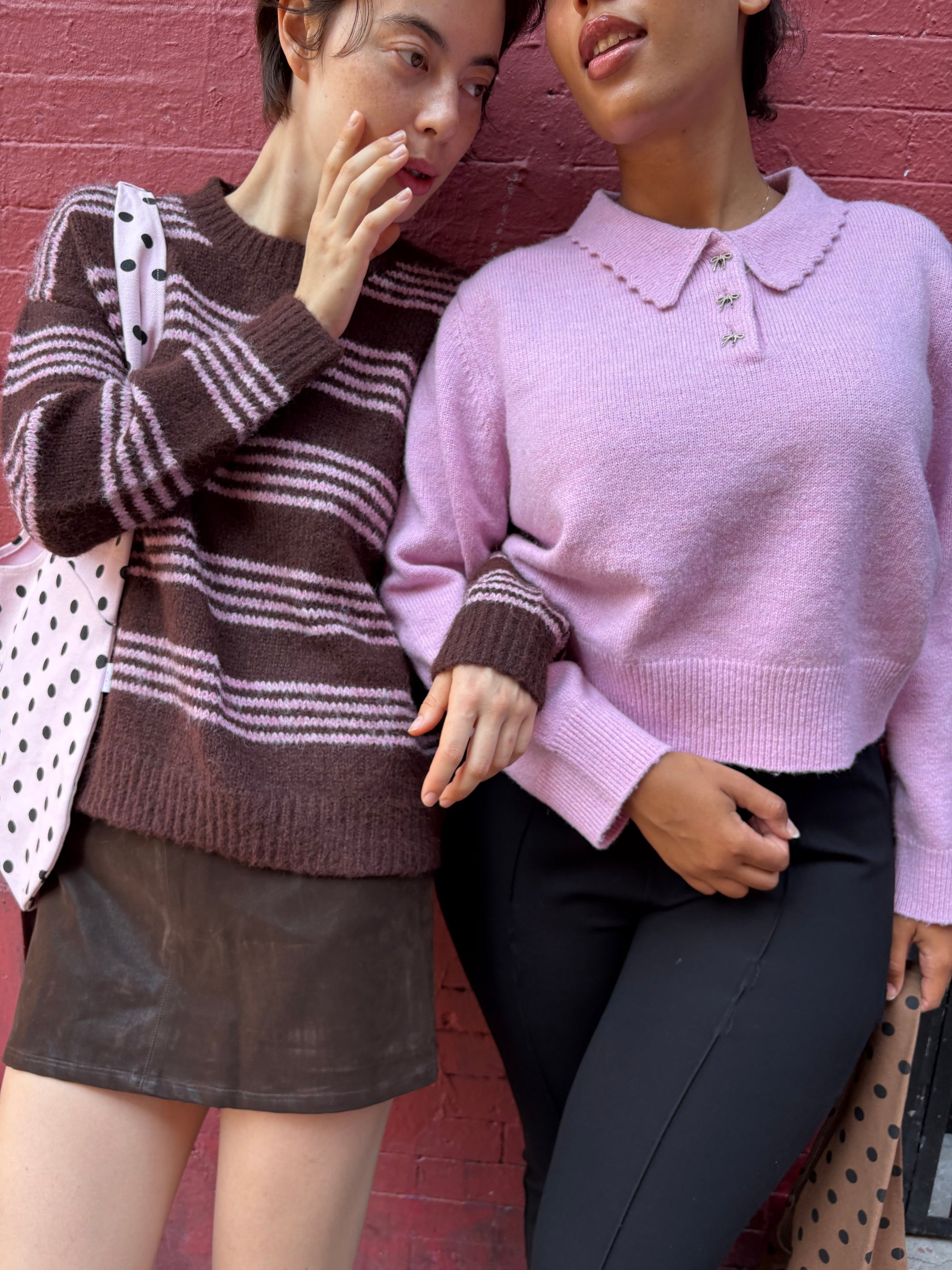 Lisa Says Gah - Posey Polo Sweater - Ballet Pink -