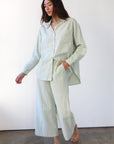 The Pinstripe Boxer Pant - Green