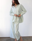 The Pinstripe Boxer Pant - Green