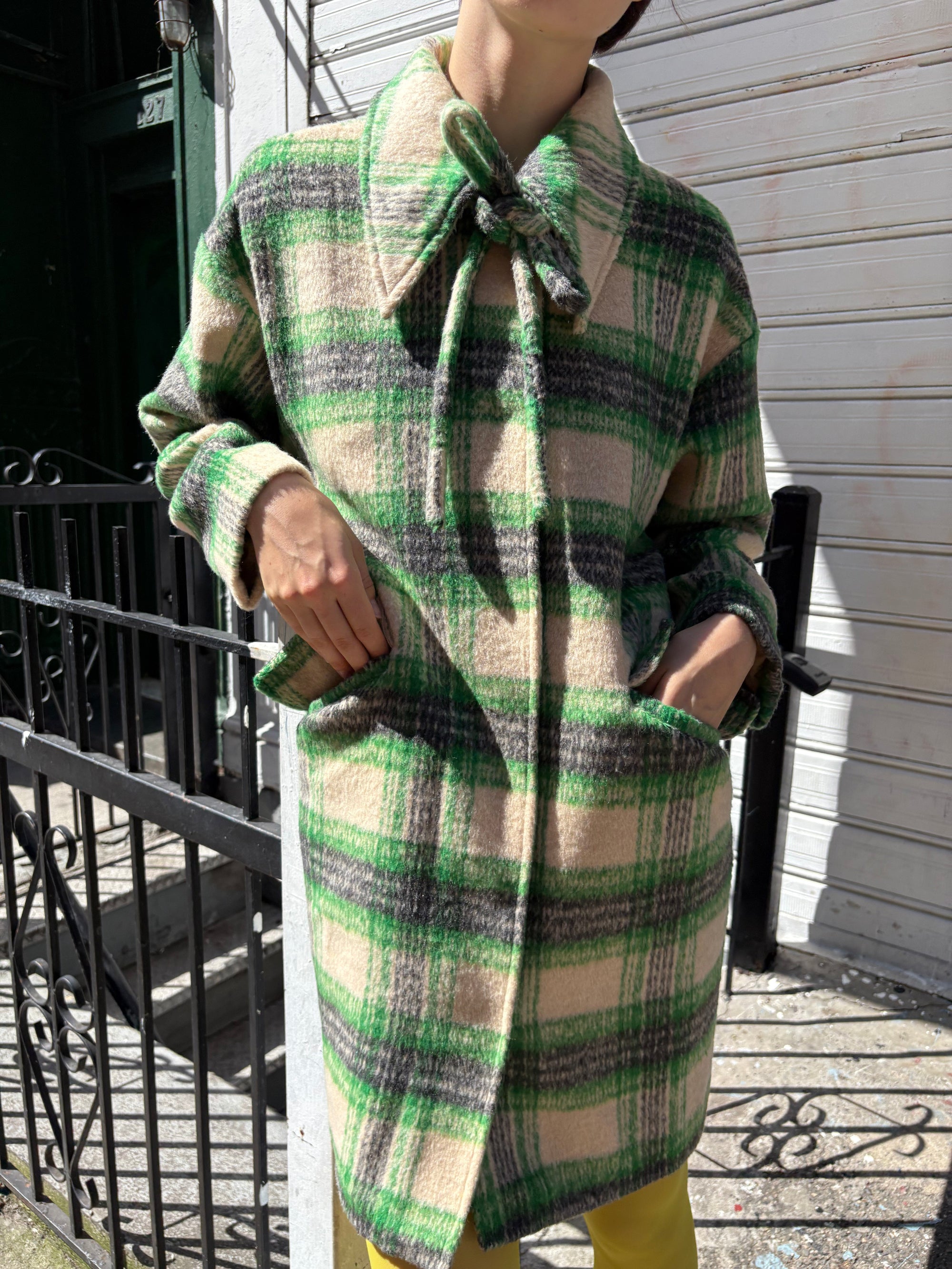 Lisa Says Gah - Chelsea Coat - Moss Plaid -
