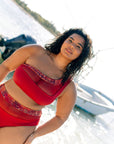 Nomads Swimwear - Bay Top II - Iguana/Merlot -