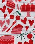 Julie Peach - Sweets on White Tea Towel -