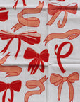 Julie Peach - Bows on White Tea Towel -