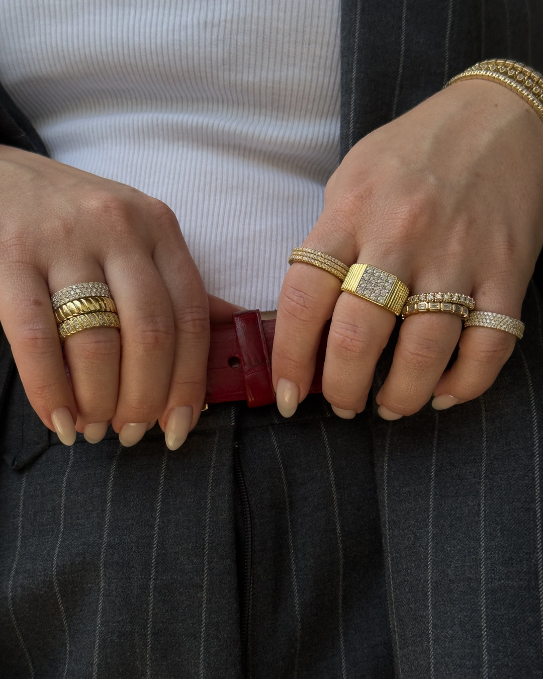 Luv Aj - The Classic Pave Bands Set -