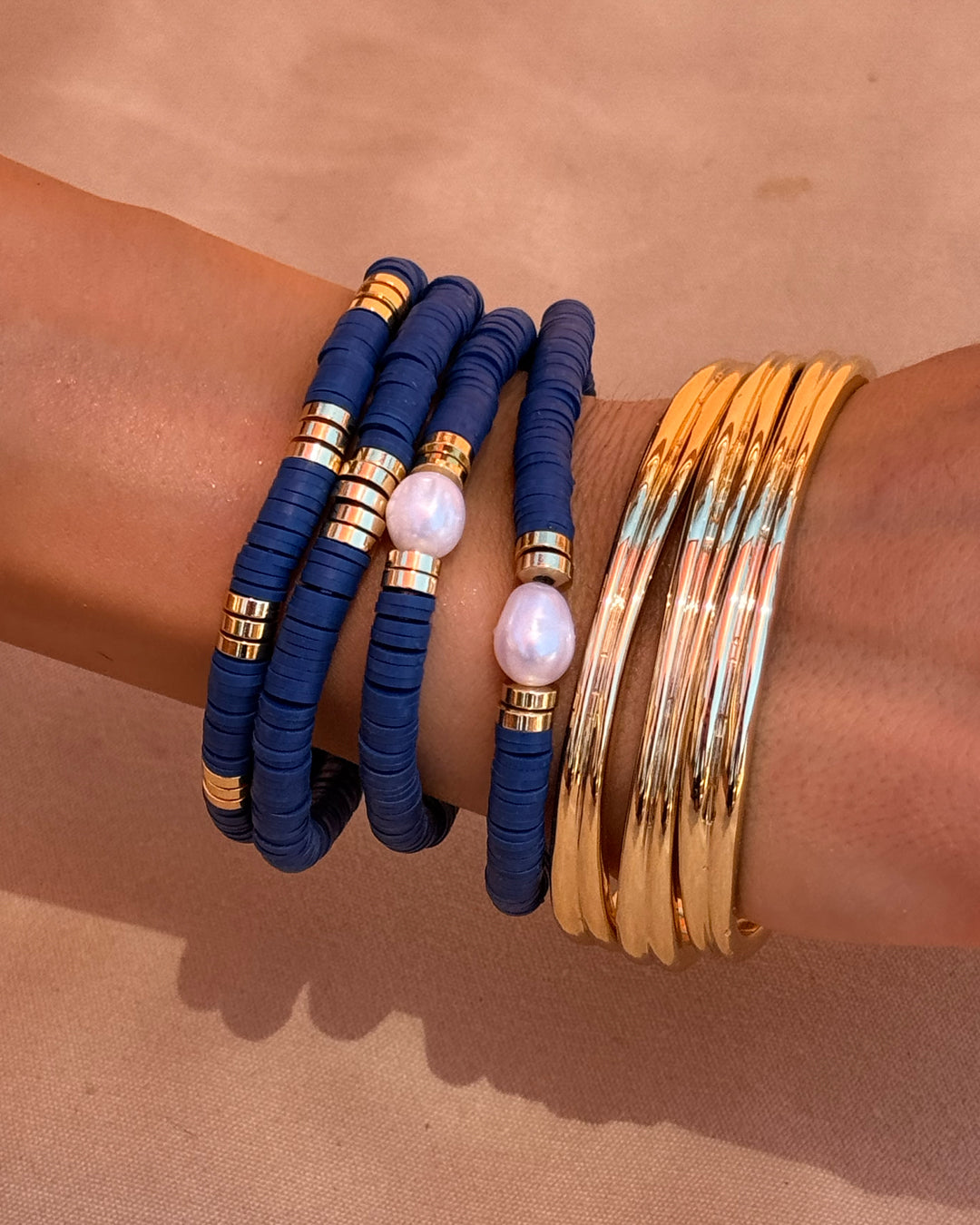 Luv Aj - The Seville Pearl Bracelet Set - Navy -