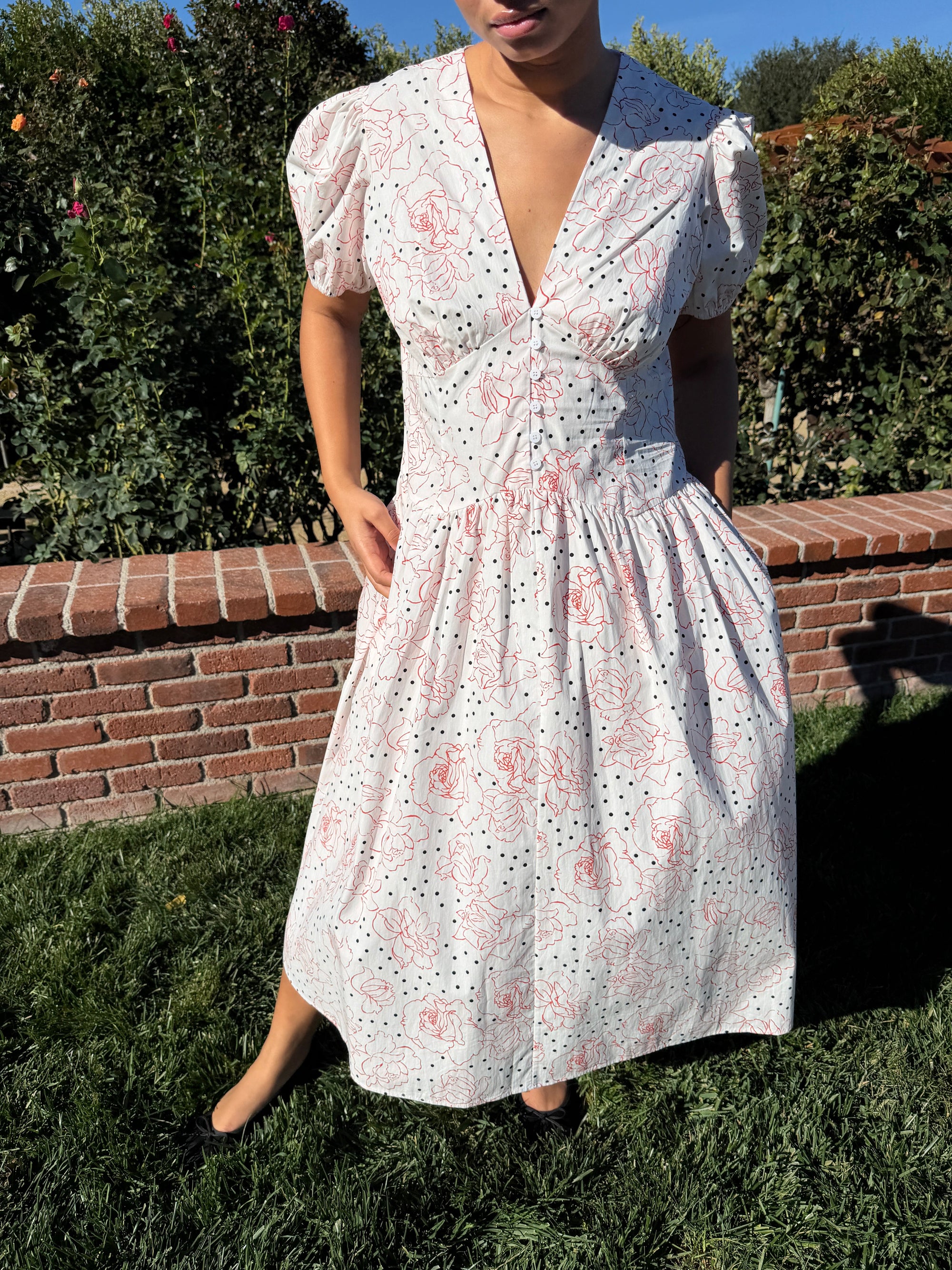 Lisa Says Gah - Elizabeth Dress - Rose White Dot -