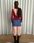 Rat Boi - Cowl Back Long Sleeve - Bordeaux -