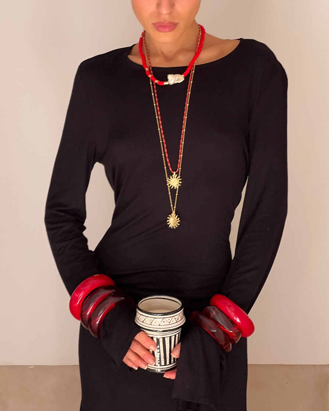 Luv Aj - The Formentera Bangle Set - Red -