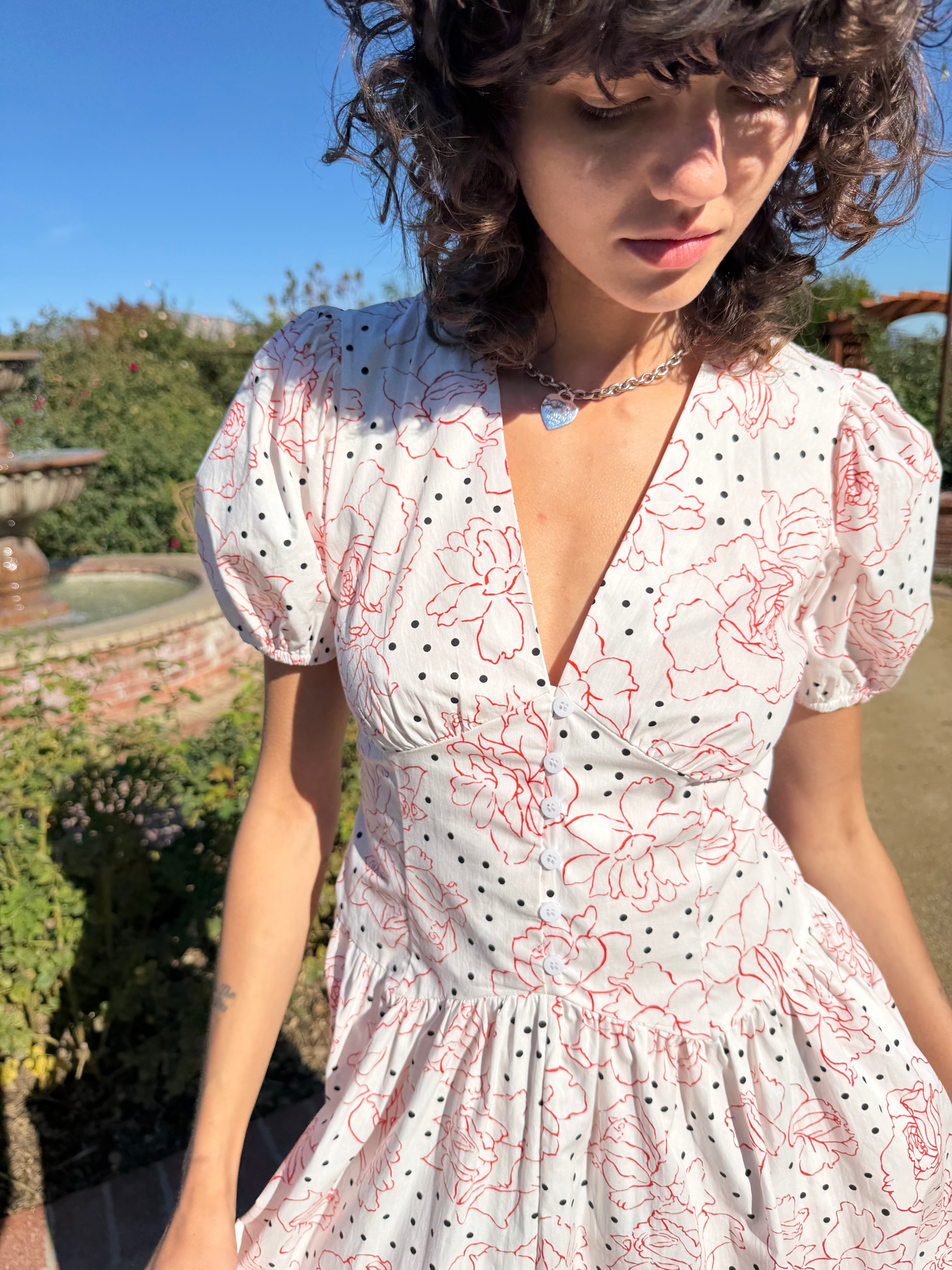 Lisa Says Gah Elizabeth Dress - Rose White Dot – offe market
