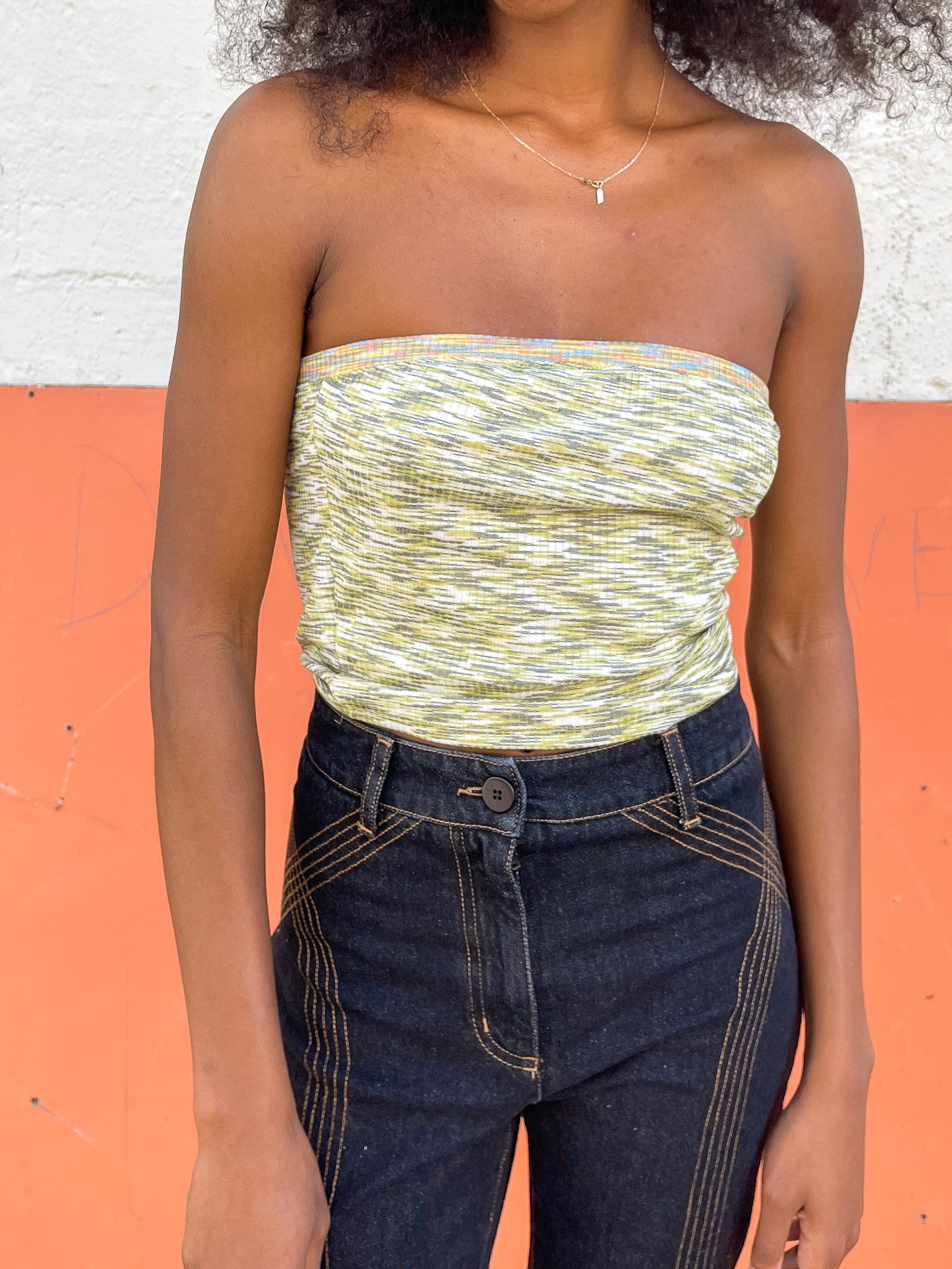 Lisa Says Gah - Harmony Tube Top - Honeydew/ Flame -