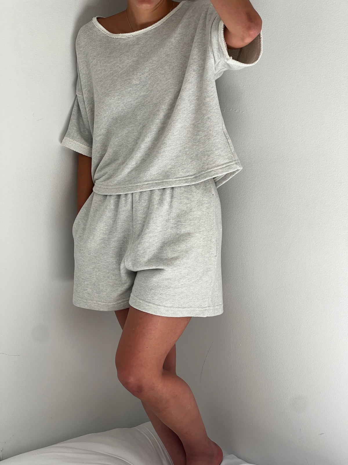 NA NIN - Lenny Cotton Modal Cropped Tee - Dove -