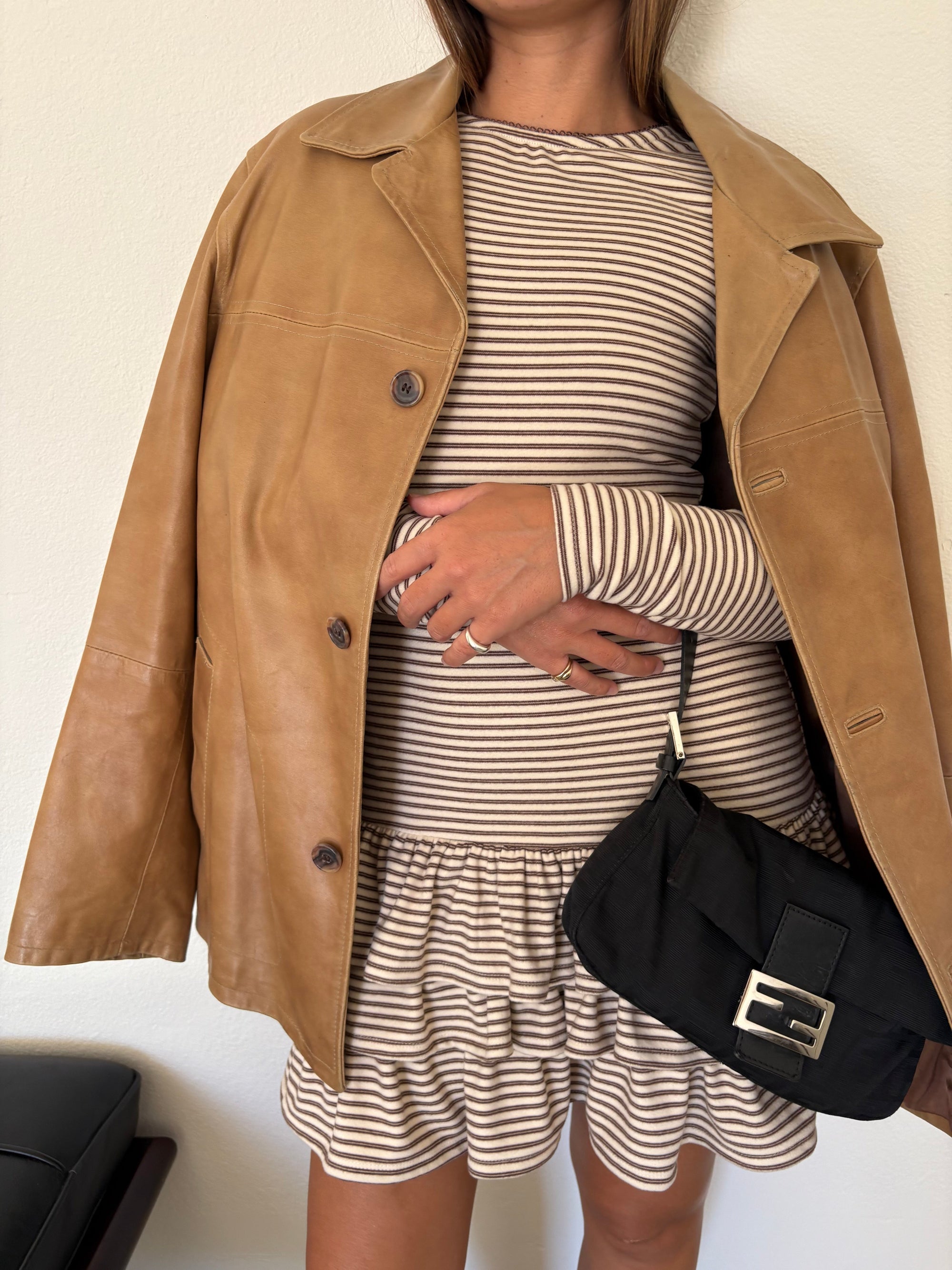 Lisa Says Gah - Colette Mini Dress - Brown Stripe -