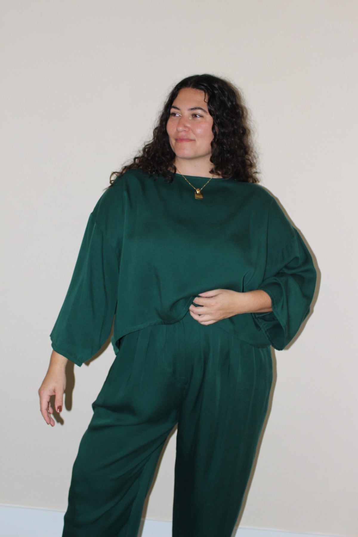 NA NIN - Robyn Tencel Top - Forest -