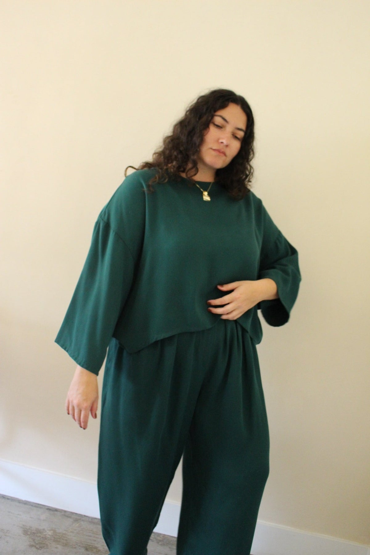NA NIN - Robyn Tencel Top - Forest -