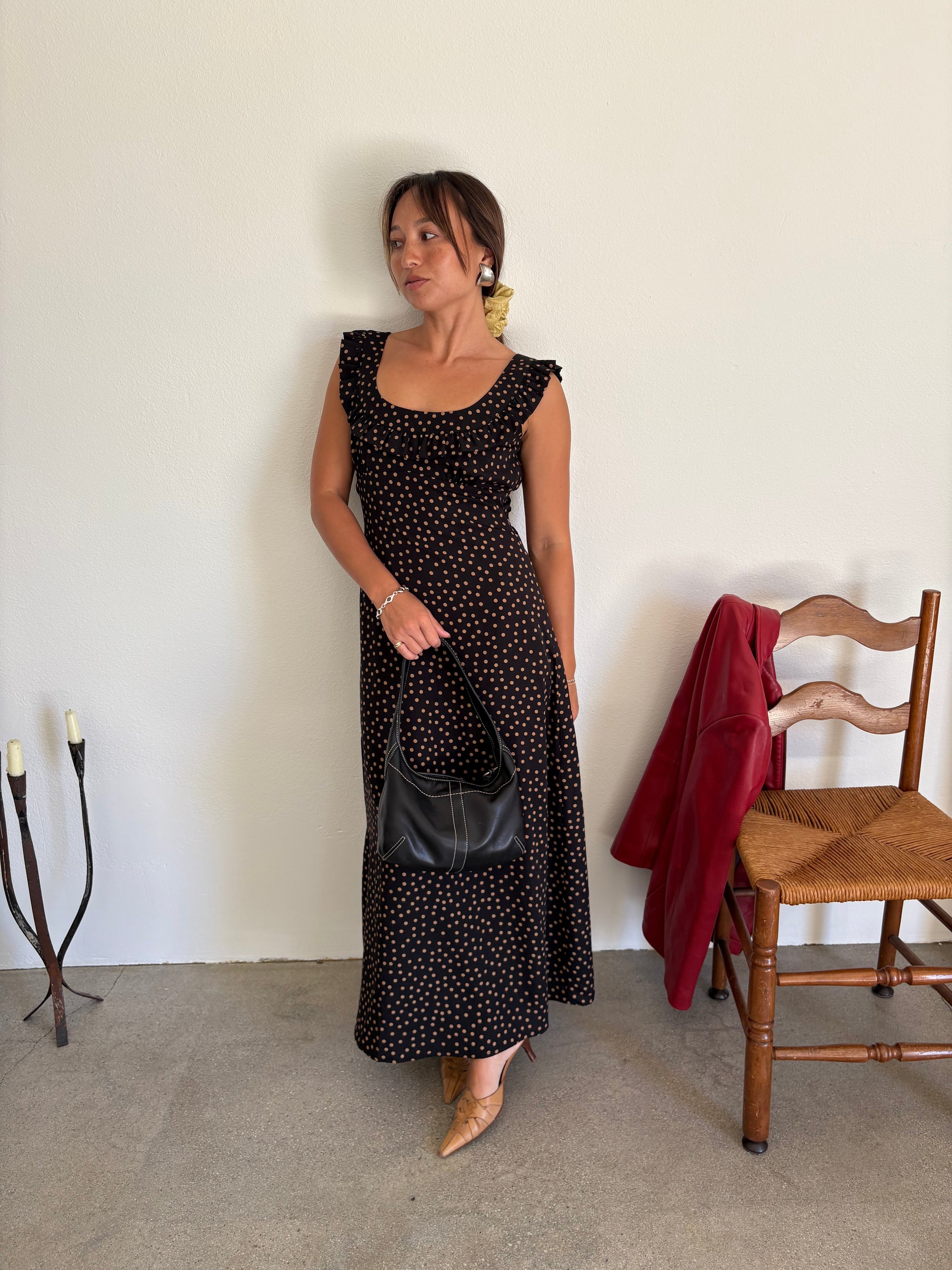 Lisa Says Gah - Iris Dress - Taupe Dot -