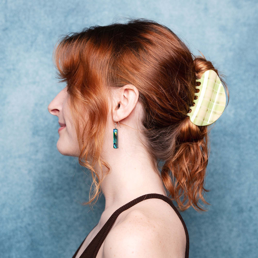 Chunks - Suki Claw - Lime + Cream Plaid -