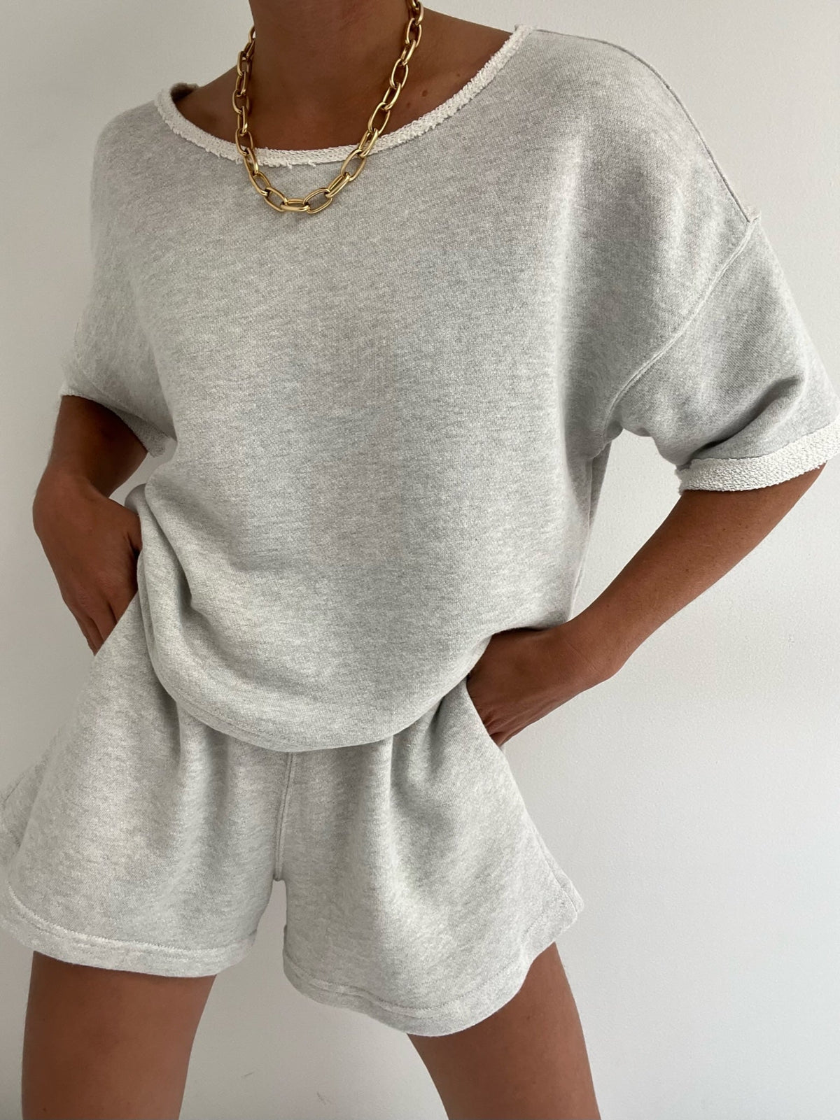 NA NIN - Lenny Cotton Modal Cropped Tee - Dove -